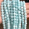 Natural Stone Matte Amazonite Round Beads for Jewelry Making  Perles Gem Loose Beads Diy Bracelet Necklace 15'' 4/6/8/10/12mm preview-3