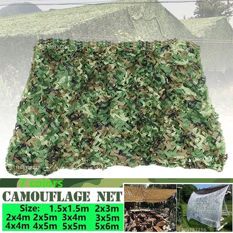 Camouflage Nets White Blue Beige Desert for Hunting Hiding Mesh Outdoor Awning Garden Shading Gazebo-animated-img