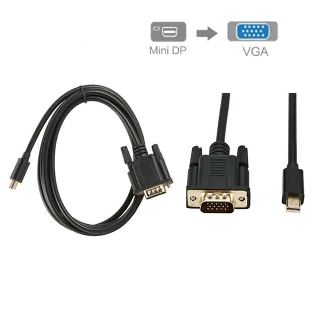 Mini DP to VGA Adapter 1080p Mini Thunderbolt Mini DisplayPort Display Port Mini DP To VGA Cable for PC MacBook Air Pro iMac-animated-img