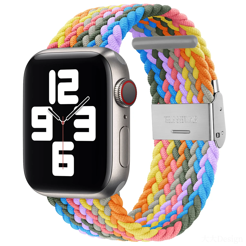 Strap For Apple Watch band 44mm 40mm 38mm 42mm 6 SE 5 4 3 Nylon Elastic Braided solo loop Bracelet iWatch Serie 7 41mm 45mm band