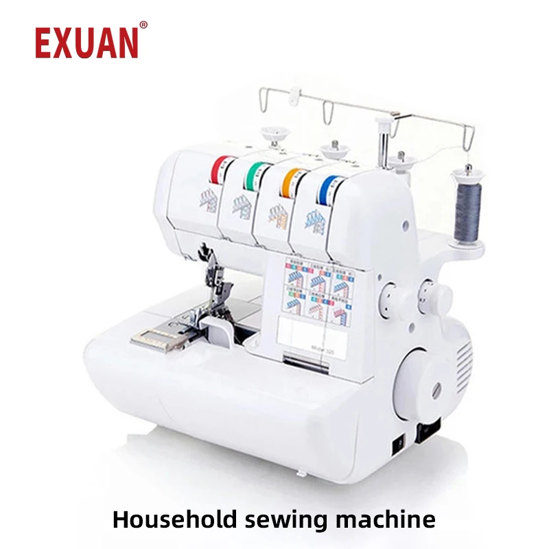Multifunctional household four-thread overlock sewing machine code edge tape lace electric desktop overlock sewing machine-animated-img