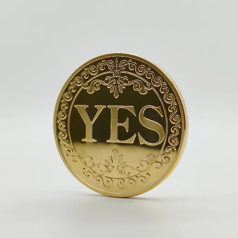 1PC Bronze Yes or No Commemorative Coin Souvenir Non-currency Coins Game Prop Challenge Coins Collection Decoration Crafts-animated-img