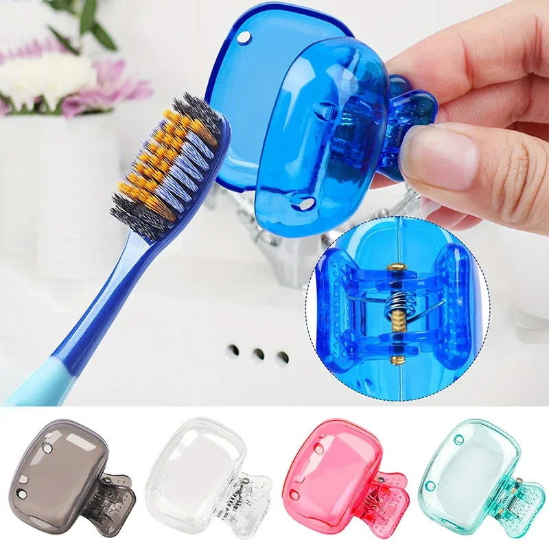 1PCS Travel Toothbrush Head Covers Toothbrush Protector Cap Brush Pod Case Protective Portable Plastic Clip For Household Travel-animated-img