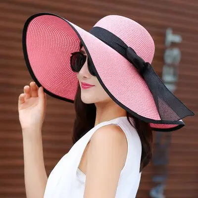 pink straw visor