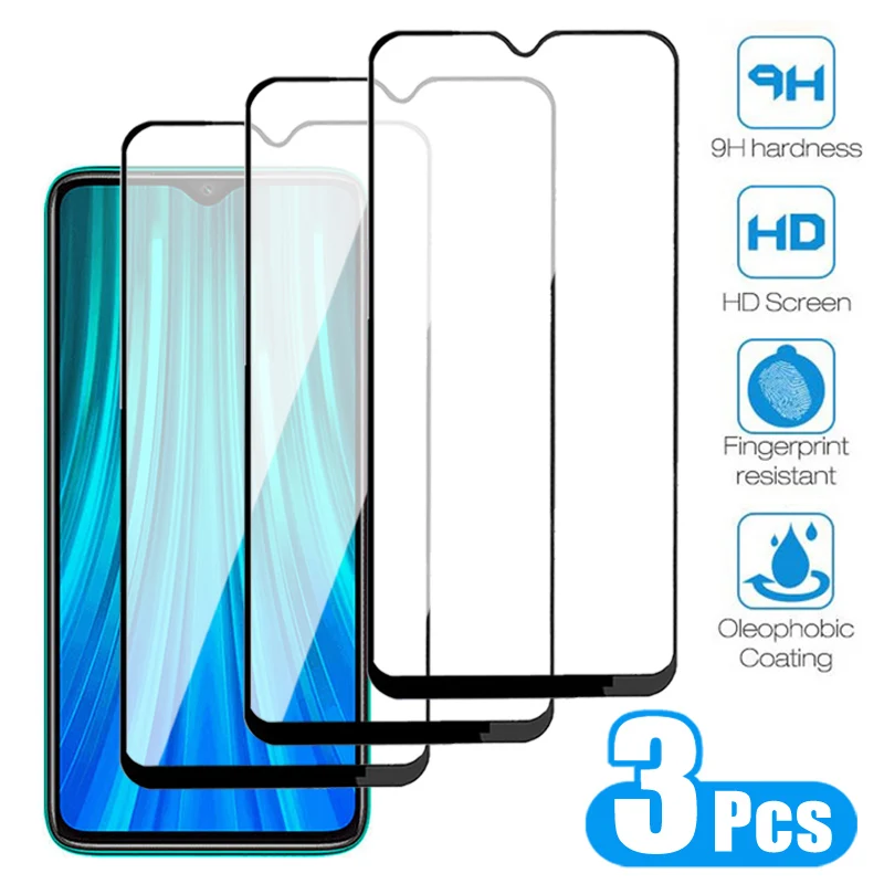 3PCS Full Tempered Glass For Xiaomi Redmi 8 8A 9 9A 9C 9T Screen Protector Redmi Note 8 9 Pro Max 8T 9T 9S Protective Glass Film-animated-img