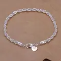 925 Sterling Silver Exquisite Solid Chain Bracelet Fashion Charm Women Men Solid Wedding Cute Simple Models Jewelry preview-5