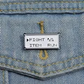 Rectangle Text Enamel Pins Custom FIGHT ITEM RUN Brooches Lapel Badges Punk Jewelry Gift for Kids Friends