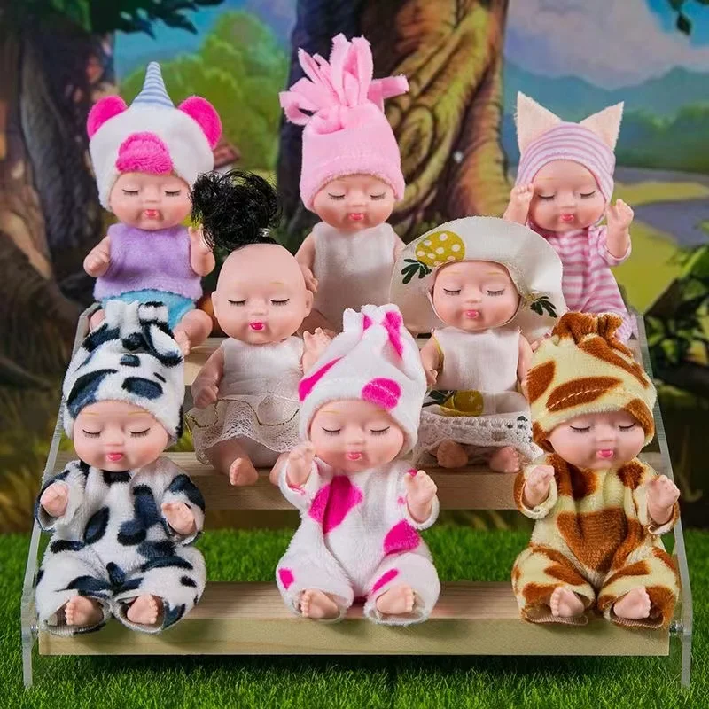 New Fashion 11cm Simulation Rebirth Dolls Toy Mini Cute Sleeping Baby Series Doll Cartoon Animal Toy for Kids Birthday Gift-animated-img