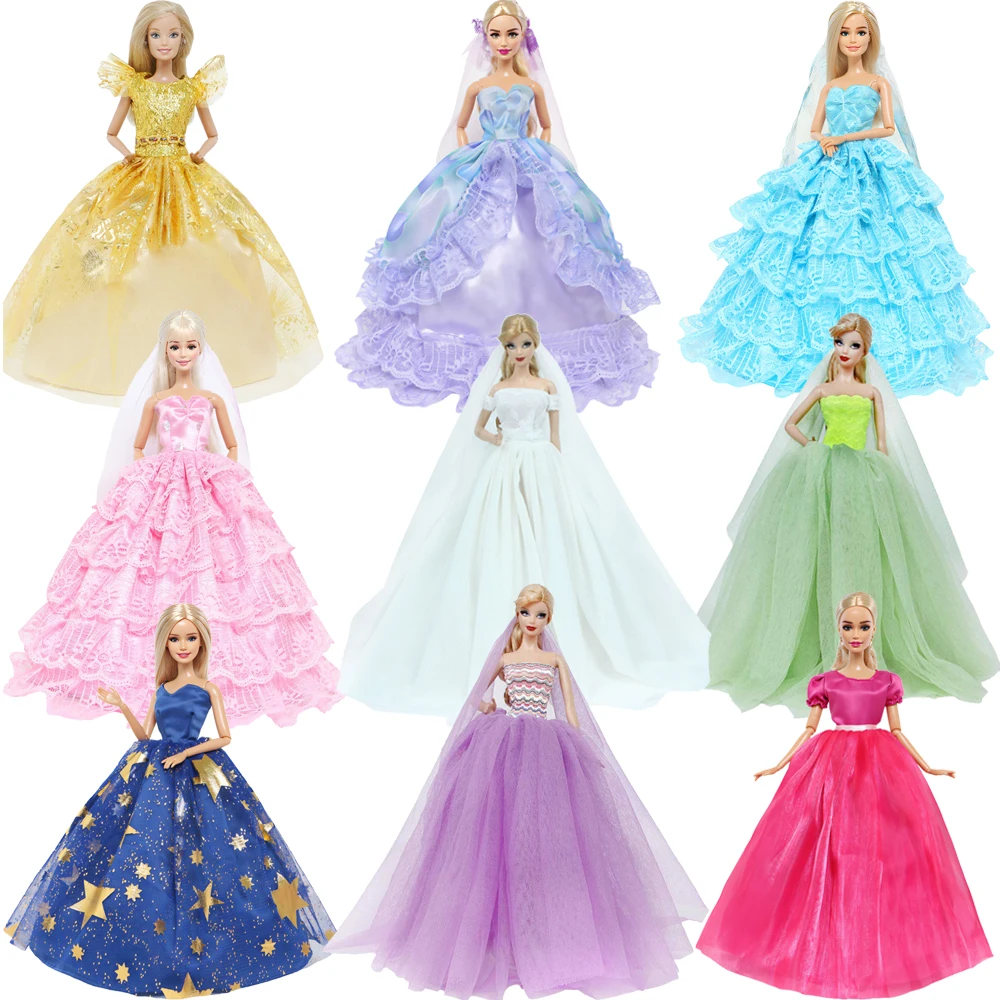 Αγορά Κούκλες & Αξεσουάρ  Handmade Wedding Doll Dress Princess Evening  Party Ball Long Gown Skirt Bridal Veil Clothes for Barbie Doll Accessories  DIY Toy