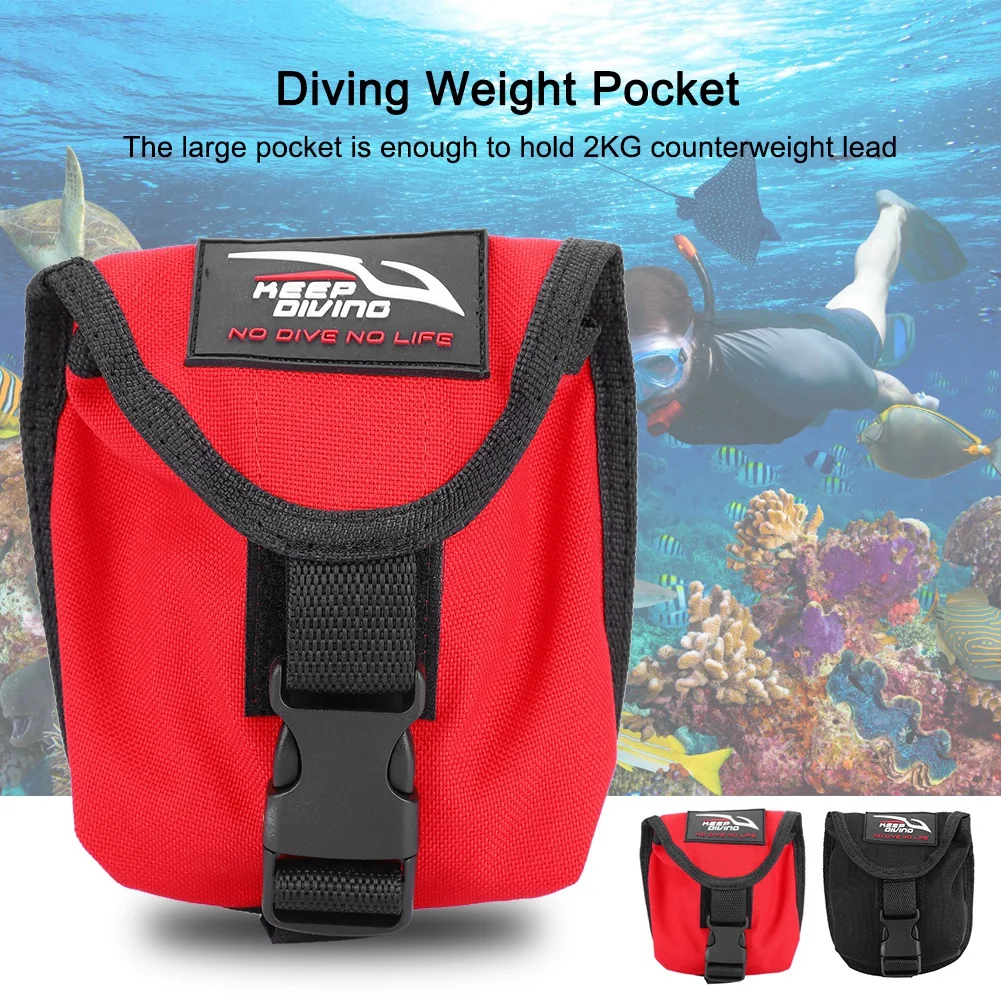 2KG Diving Weight Belt Pocket Waterproof Nylon Cloth Snorkeling Weight Bag With Quick Release Buckle-animated-img