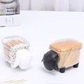 Sheep Storage Box Creative Mini Plastic Container Cotton Swab Storage Jewelry Box Household Dust-proof Desktop Makeup Organizer