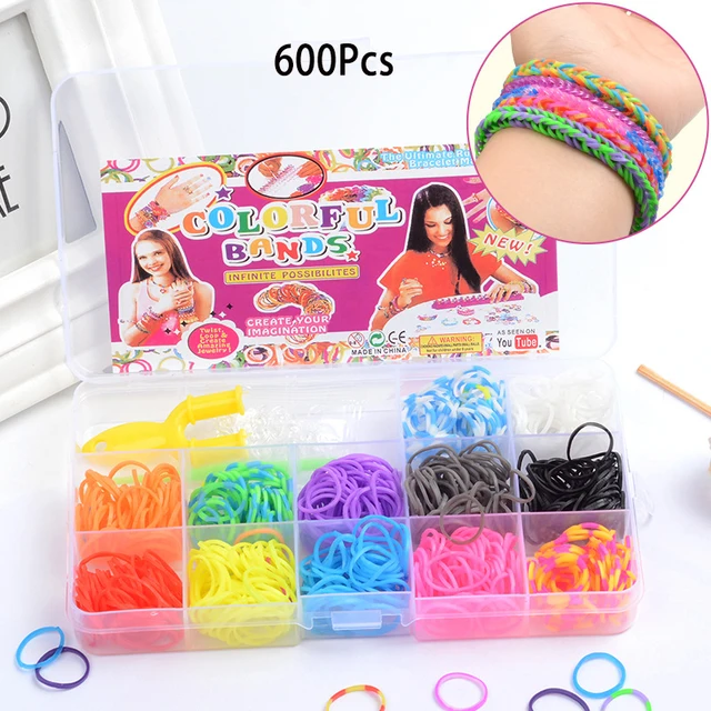 500pcs acrylic s clips loom rubber-band