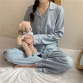 Women's Autumn Winter Long Sleeve Pajama Set Cute Plus Size Korean Style Home Wear 2-Piece Set Sleepwear For Ladies preview-3