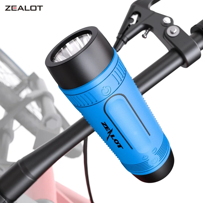 ZEALOT S1 Wireless Bluetooth Speaker Outdoor Portable Bicycle rading Speaker mini Column +Power Bank+Flashlight+Bike+Mount-animated-img