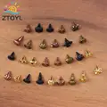 Mini Dollhouse Miniature Furniture Drawer 1:12 Dollhouse Mini Drawer Handle Cabinet Handle Flower Shape Furniture DecorToy