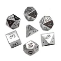 7Pcs/set New Multi Sided Dice Electroplated Running Group Dice Gold and Silver Board Game Dice