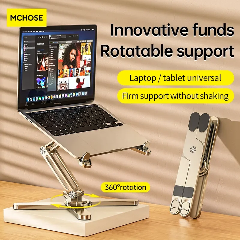 MC N86 Laptop Stand 360°Rotating Portable Notebook Bracket Heat Dissipation Folding Aluminum Holder Suitable for Macbook Air Pro-animated-img