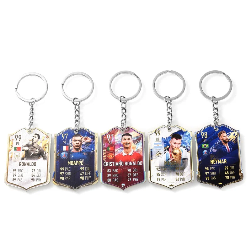 Football score card keychain C Ronaldo Portugal Kakaneymar national team World Cup acrylic pendant decor-animated-img