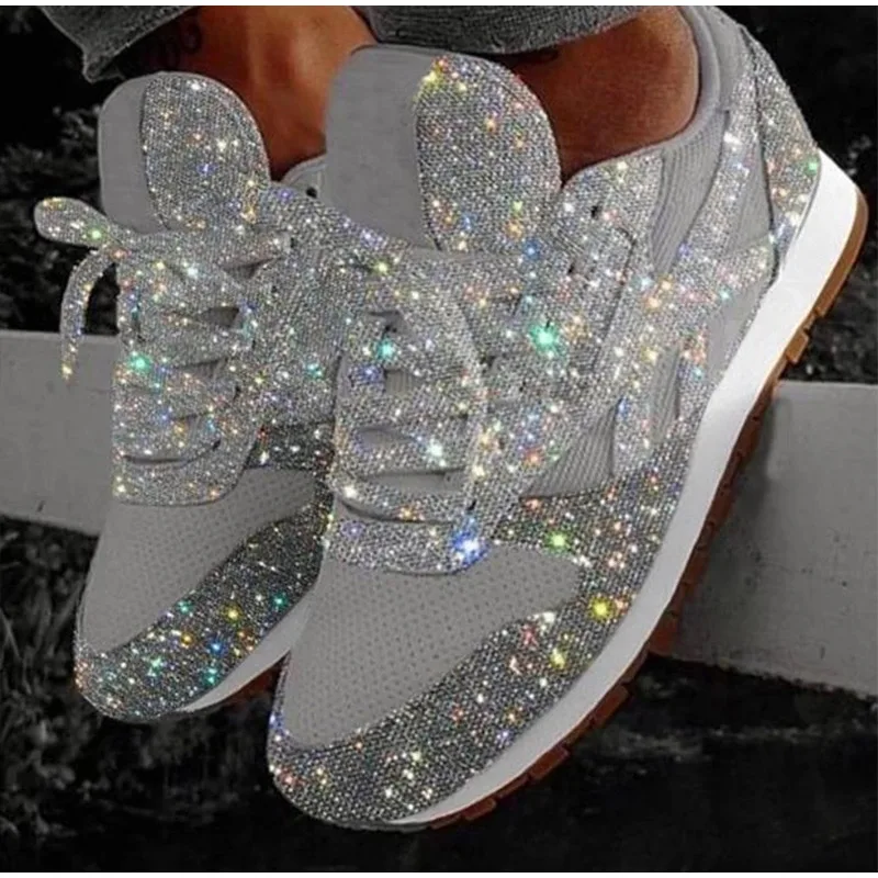 ladies silver sneakers