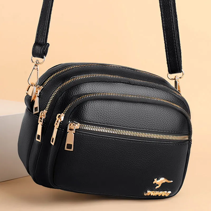 High Quality Soft Leather Purse Fashion Women Shoulder Messenger Bag Multi-pocket Wear-resistant Bag Luxury Ladies Handbag Sac-animated-img