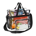 PVC Women's Bags Lunch Bag Portable Large Capacity Waterproof Travel Wash Bags Transparent Shoulder Crossbody Handbag for Women preview-1