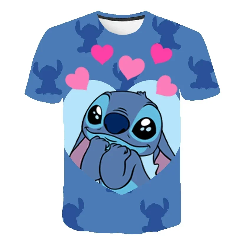 Boys Girls Stitch Tshirt Kids Cartoon T Shirts Summer Fashion T-Shirts Clothes Children's 3-14T Casual Tops Tees Sonic Costumes-animated-img