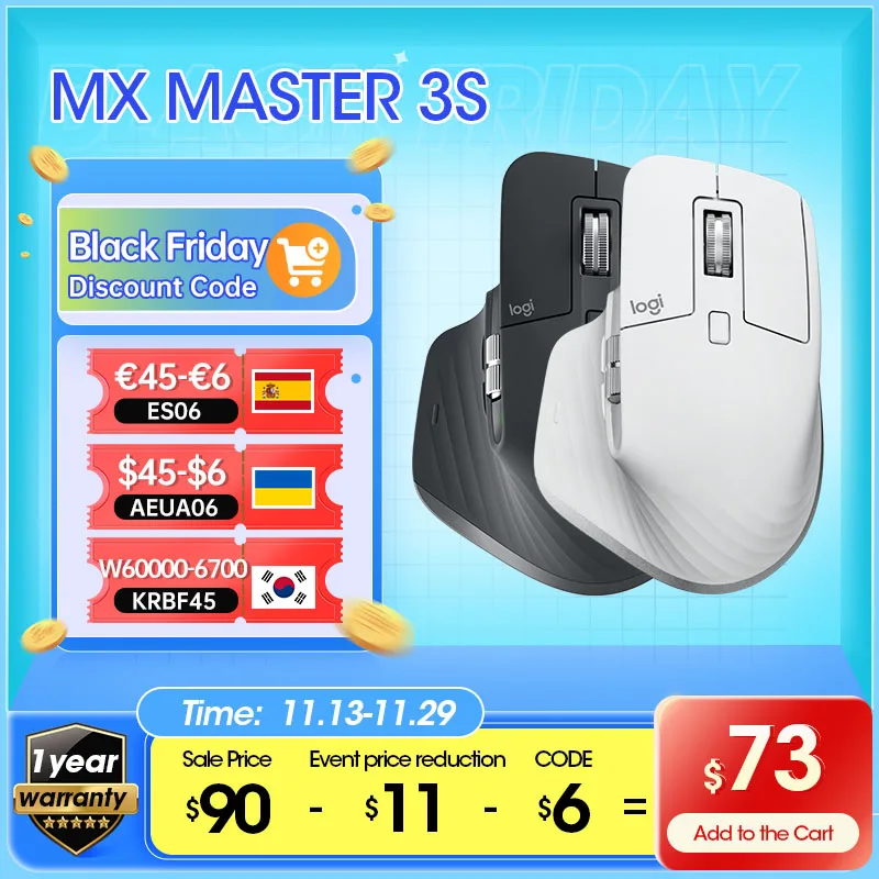 Original New Logitech MX Master 3S 3 Mouse Wireless Bluetooth Mouse Office  Mouse with Wireless 2.4G master 2S For PC Laptop