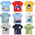2 3 4 5 7 9 Years Summer Baby Boys Short Sleeve T-shirt Children Kids Cotton Cartoon Tops For Little Boys KF1022