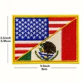 2pcs USA & Mexico Combined Flag Patch, Embroidered Dual-Nation Applique, Iron On/Sew On Emblem preview-3