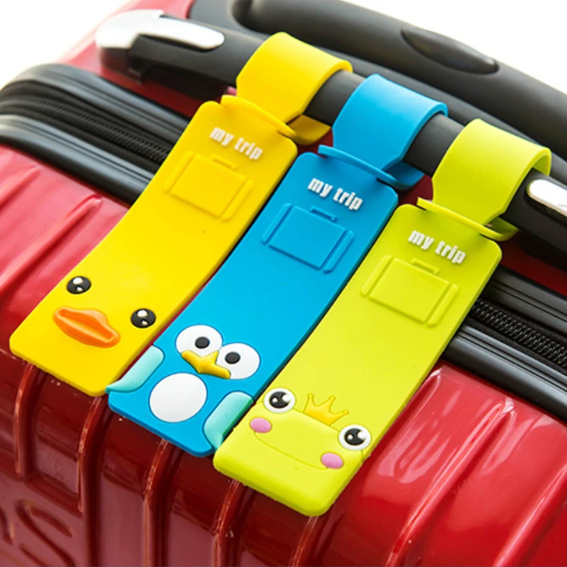 Fashion Travel Accessories Cute Animals Strip Luggage Tag Silicone Suitcase ID Addres Holder Baggage Boarding Tag Portable Label-animated-img