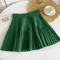 Spicy Girl Solid Color Versatile Knit Skirt Women's Early Autumn 2024 New Style High-Waisted Loose-Fit Slimming A- Line Mini Dre preview-4