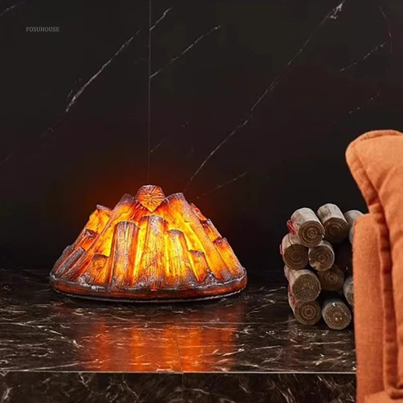 Bare Carbon Decoration Ornamental Electric Fireplace Simulation Flame Light Restaurant Hotel Outdoor Fake Fire Pile Fireplace B-animated-img