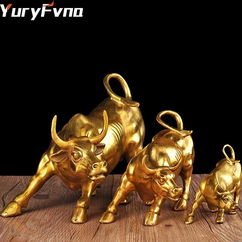 gold ox figurines