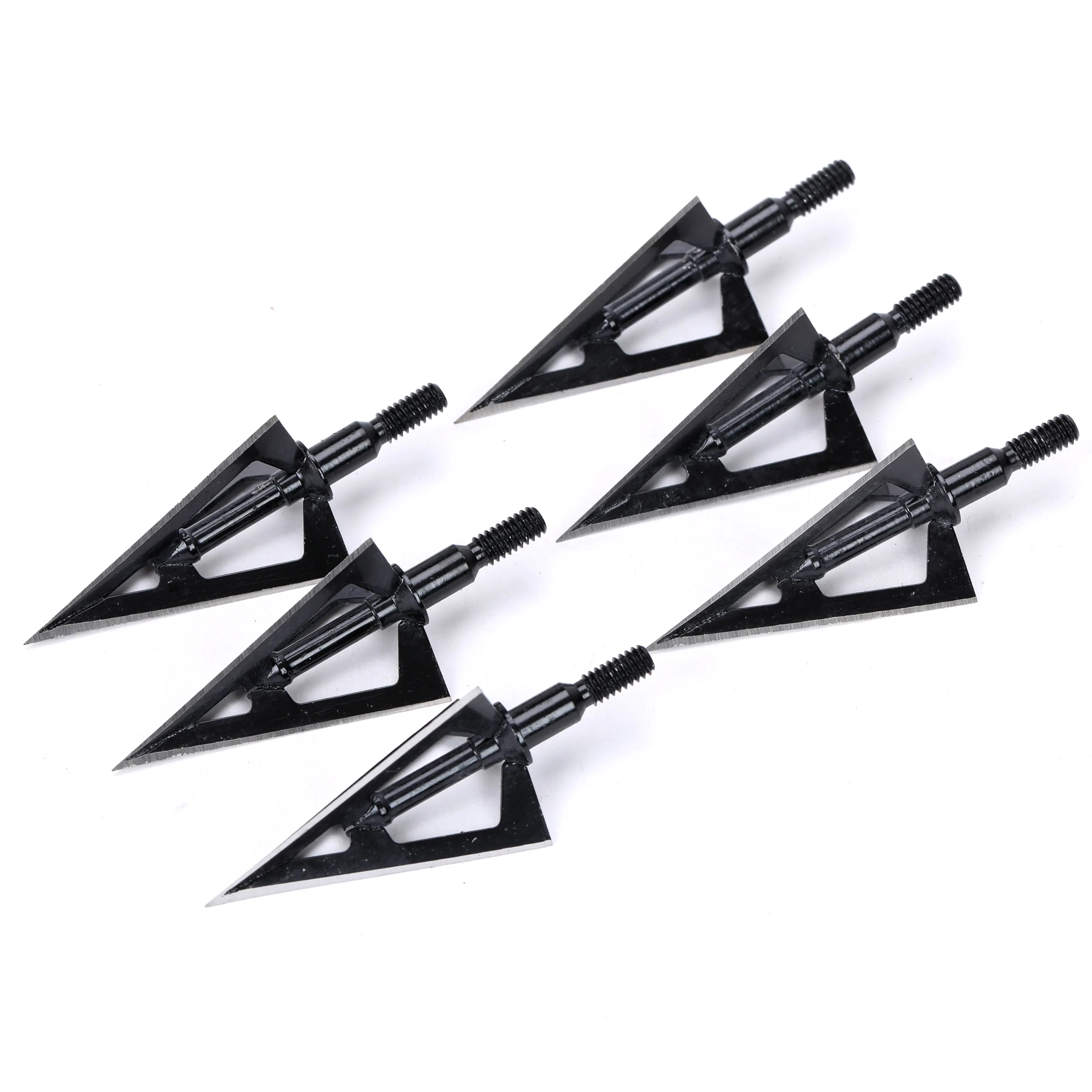 100 Grain Arrowhead Tip Point Telflon Surface Treatment Broadhead  Bow Hunting Beast Arrow Head 3 Blades-animated-img