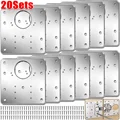 Cabinet Door Hinge Repair Plate Kit Stainless Steel Furniture Wardrobe Hinge Mounting Plate with Screw Flat Fixing Bracket Tools