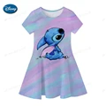 Fashion Baby Girls Stitch Dress Summer Dress Cartoon Stitch Dress Princess Stitch Dress Children's Girl Clothing 0-14 Years