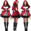 New Women Little Red Riding Hood Costume Modern Version Of Stage Performance Dress With Shawl Adult Halloween Role Play Costumes preview-4