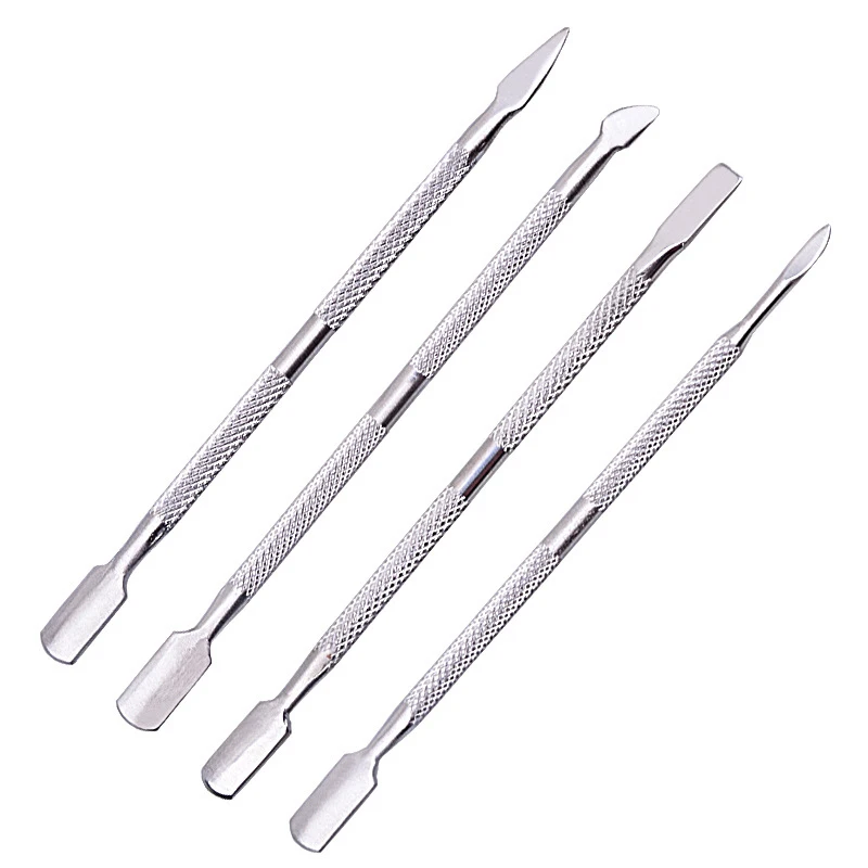 4 Pcs/Set Steel Double-Ended Cuticle Pusher Dead Skin Remover Manicure cleaner Care nails art tool All for manicure set-animated-img