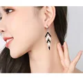 925 Sterling Silver Earrings Zircon Long Earrings For Women Fashion Jewelry Gifts preview-4