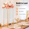 Gold Wedding Flower Stand Pack of 4, 24 Inch Tall Vase Column Stand Flower Holder for Table Home Party Wedding Decorations preview-1