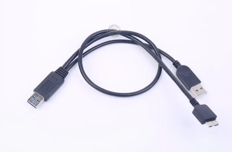 50CM USB 3.0 Dual Power Y Shape 2 X Type a to Micro B high speed
