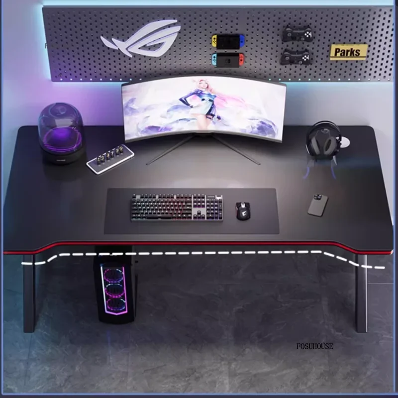 Simple Wooden Computer Desks Bedroom Home Student Desk Writing Desk Desktop Office Desks Internet Cafe E-sports Gaming Tables-animated-img