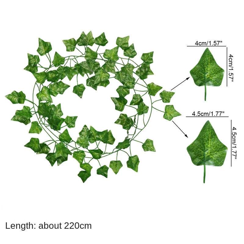 2M Ivy green Fake Leaves Garland Plant Vine Foliage Home Decor