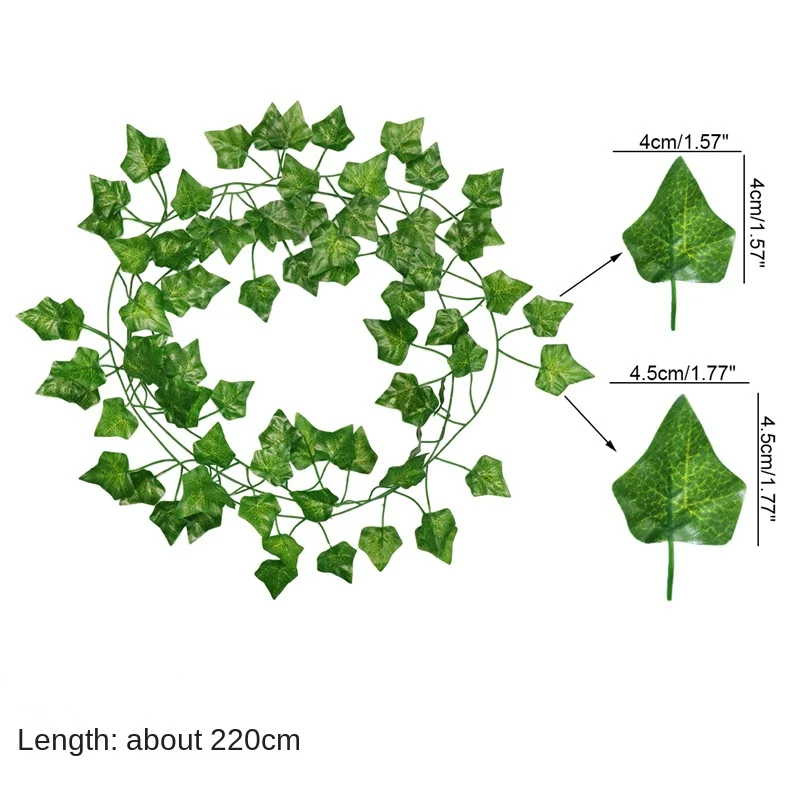 קנו אלי אקספרס  12pcs 2.2M Ivy Green Fake Leaves Garland Plant Vine Foliage  Home Decor Plastic Rattan String Wall Decoration Artificial Plants