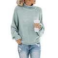 2024 New Arrival Autumn/winter Knitted Top Polo/turtle Neck Artistic Style Loose-fit Ribbed Shoulder Sweater preview-1