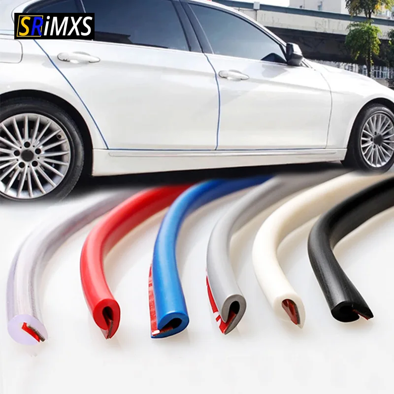 5/10M Car-styling Trips Rubber Edge Strips Car Door Protectors Moldings Adhesive Car Protector Car Decoration Scratch Protective-animated-img
