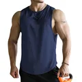 13 Color Men Vests Summer Male O-Neck Sleeveless Solid Breathable Loose Tank Tops QDH-BX1 preview-2