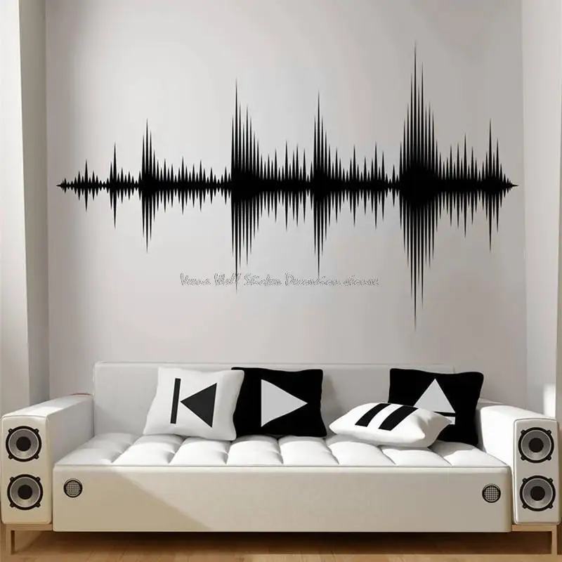 Sound Boeing Wave Wall Sticker Recording Studio Audio Speaker Melody Music Room Music Producer Room Decoration Vinyl Decal 5-animated-img