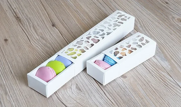 40pcs Macaron Box 4 color kraft paper box for White Macarons boxs kraft packaging box cookie kraft macarons candy packing-animated-img