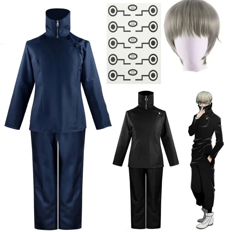 2022 New Adult Anime Jujutsu Kaisen Tatoo Toge Inumaki Cosplay Costume Top Pants Halloween Party School Uniform wigs-animated-img